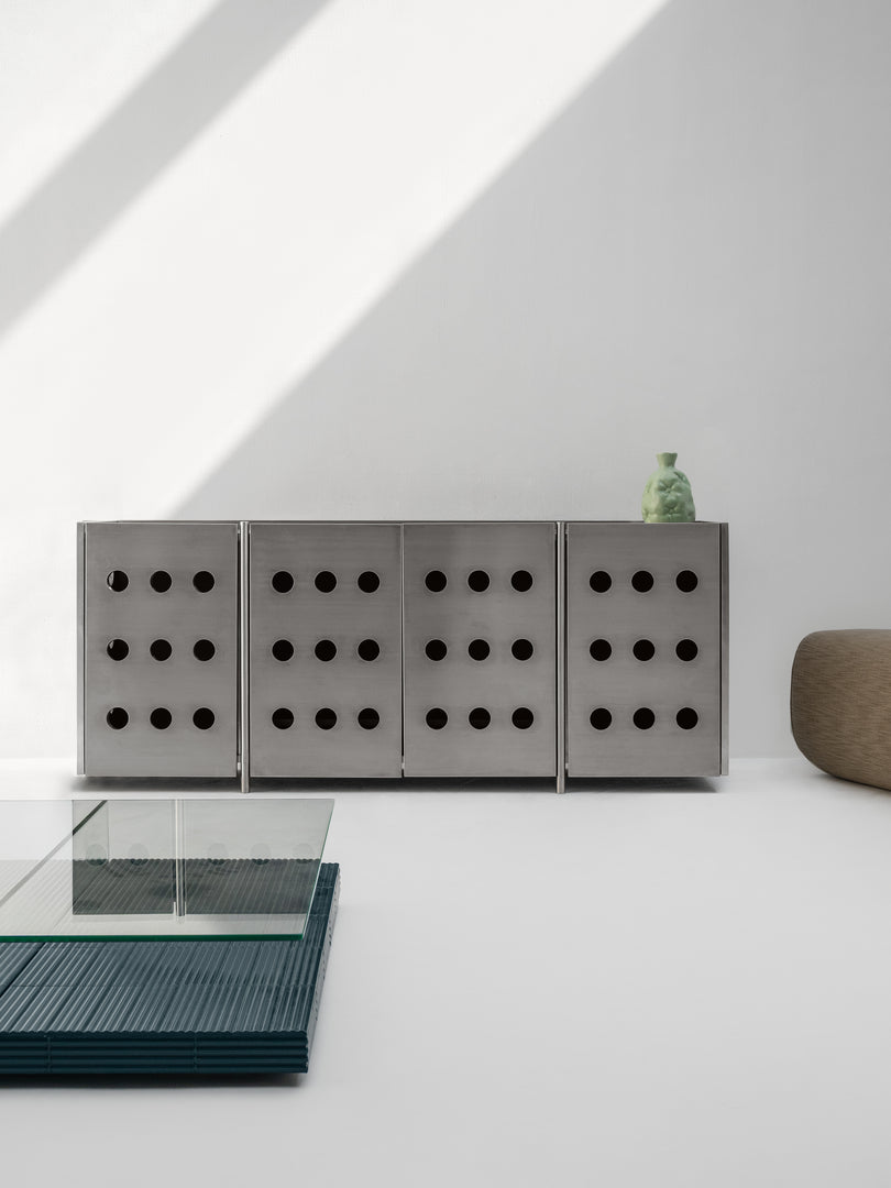 The Jeanie Sideboard in Brushed Stainless Steel