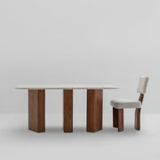 The Curtis Dining Table in Marble and Wood