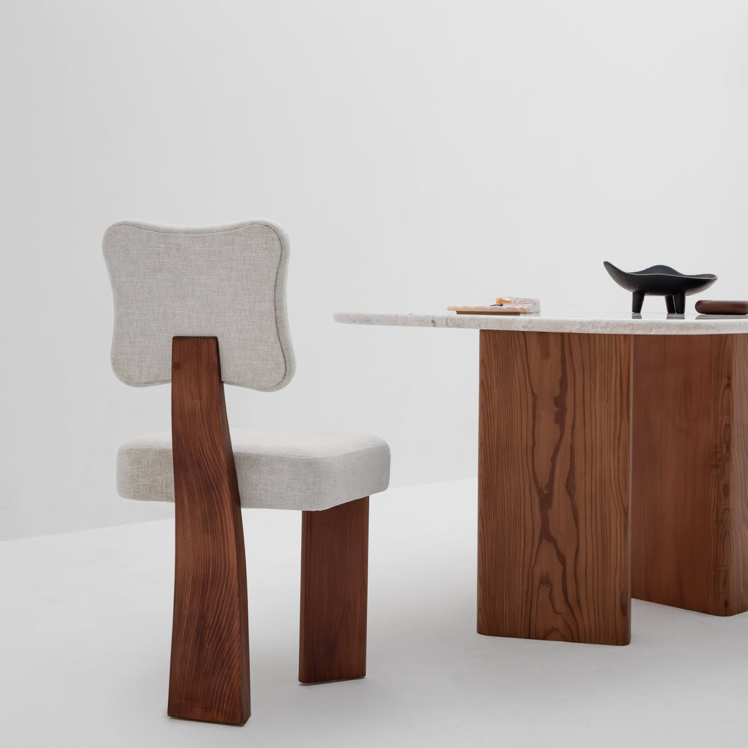 The Curtis Dining Table in Marble and Wood