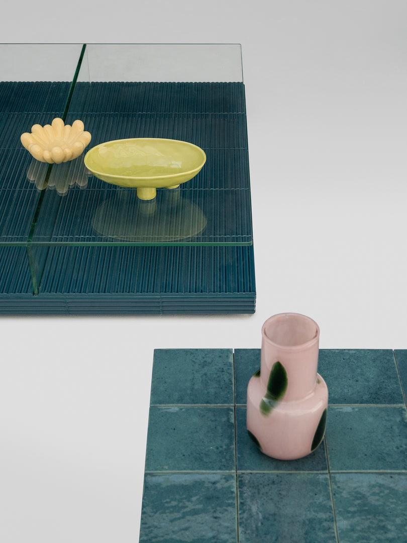 The Britt Tile and Glass Low Coffee Table