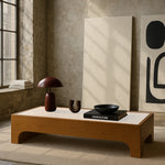 Load image into Gallery viewer, Low square wood coffee table, The Noah, complements the surrounding decor in this lifestyle image, offering both utility and elegance.
