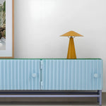Load image into Gallery viewer, White TV cabinet with storage, adding elegance to a contemporary family room.

