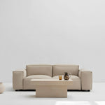 Load image into Gallery viewer, Spacious square coffee table with a stone effect, providing a stylish centerpiece for your outdoor area.



