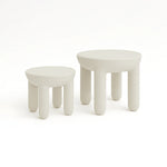 Load image into Gallery viewer, Contemporary round coffee table in soft cream tone, white background
