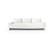 The Sylvia modern white sofa with a sleek and seamless texture, perfect for contemporary interiors.
