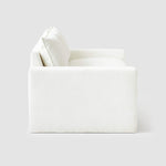 Load image into Gallery viewer, Contemporary modern white sofa crafted with smooth, seamless upholstery for modern living.
