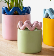 Planter Sway Green - Stoneware Decorative Planter