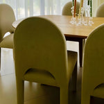 Load image into Gallery viewer, Elegant fabric dining chair with soft upholstery, perfect for adding comfort to long dining sessions.
