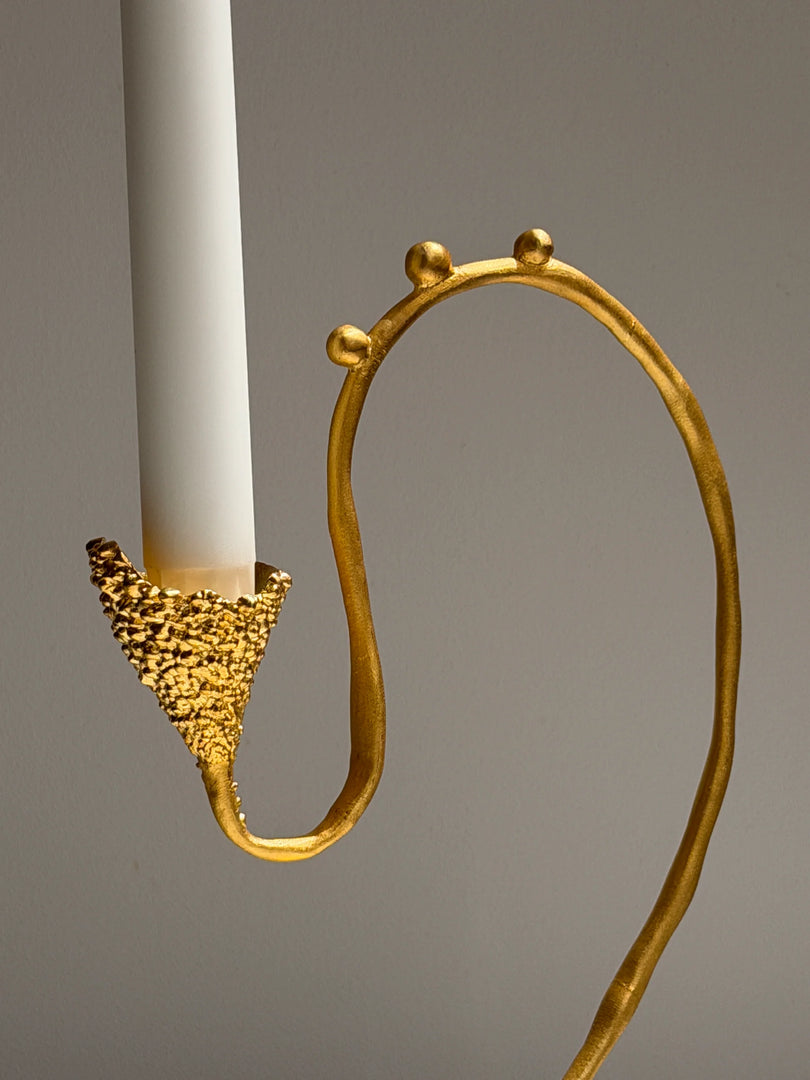 Standing Frost Candle Holder in Green by Jude Benhalim