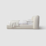 Load image into Gallery viewer, Indulge in relaxation on the Ashley white platform bed with crisp white linens.  Best luxury bedding in dubai
