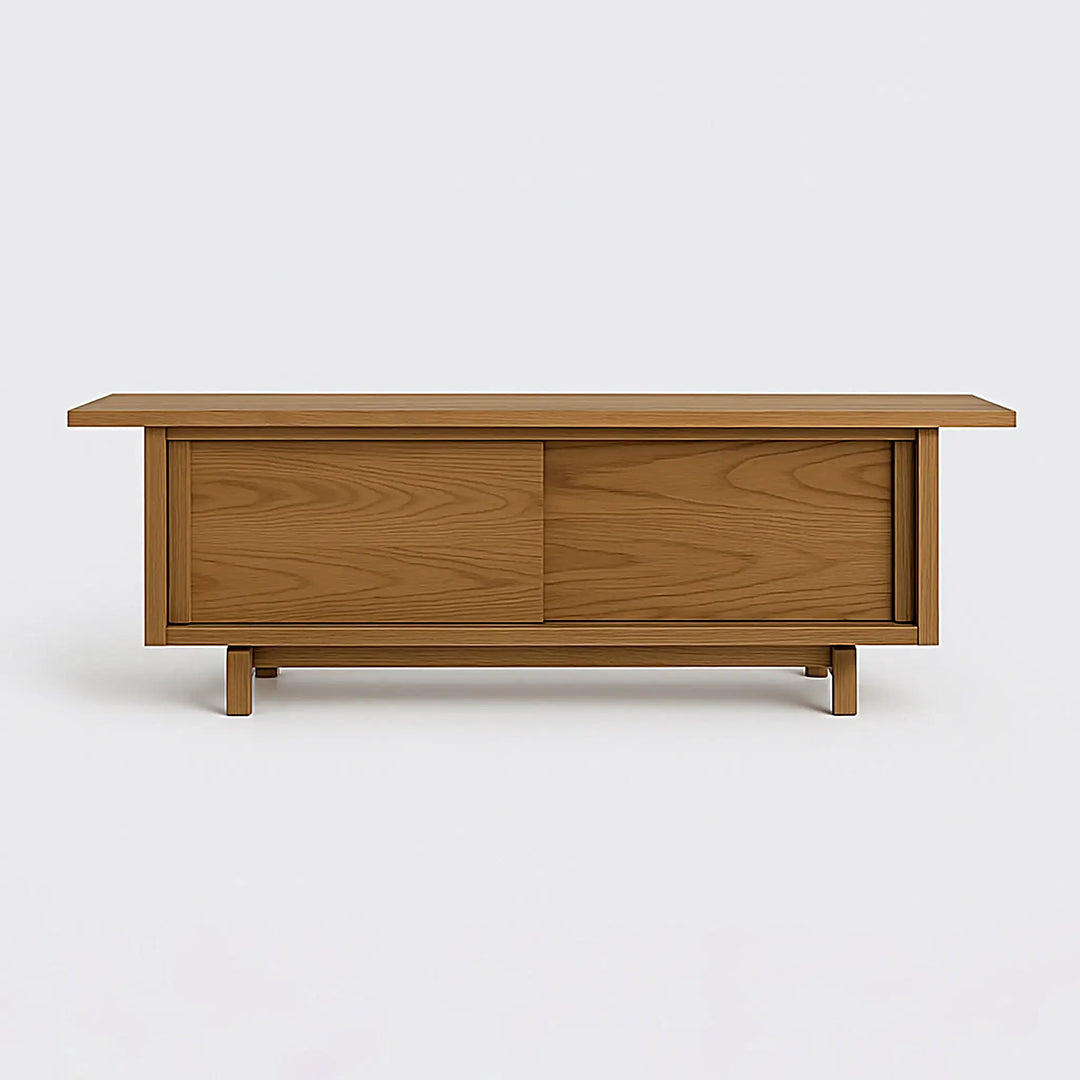 Pecan color modern wooden TV unit, crafted for stylish and functional living spaces.