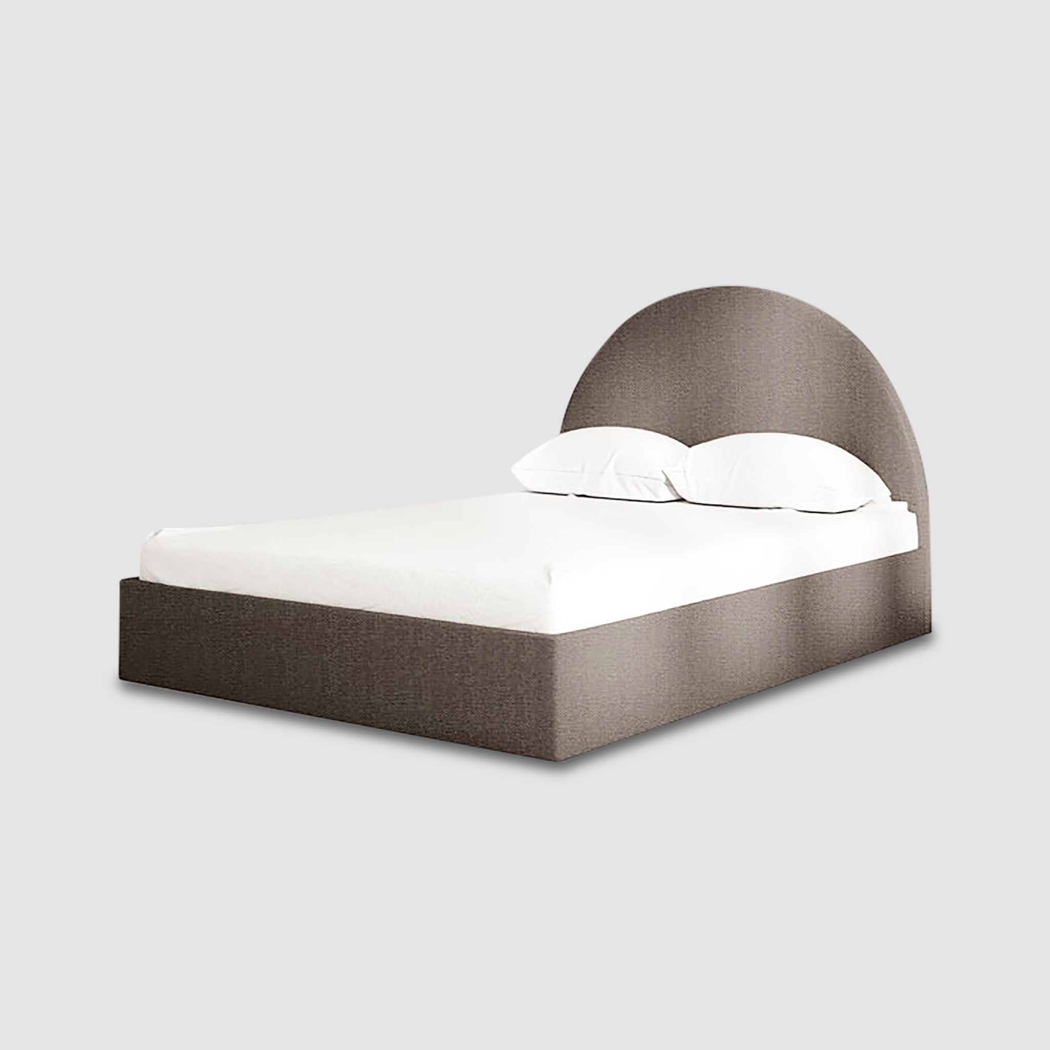 Sophisticated Archie Bed with a compact design and textured grey headboard.