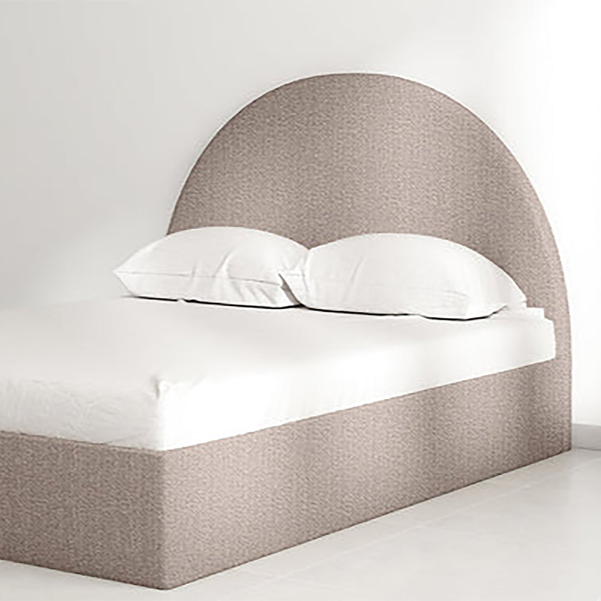 The Archie Bed with a textured grey headboard, a perfect blend of elegance and functionality.