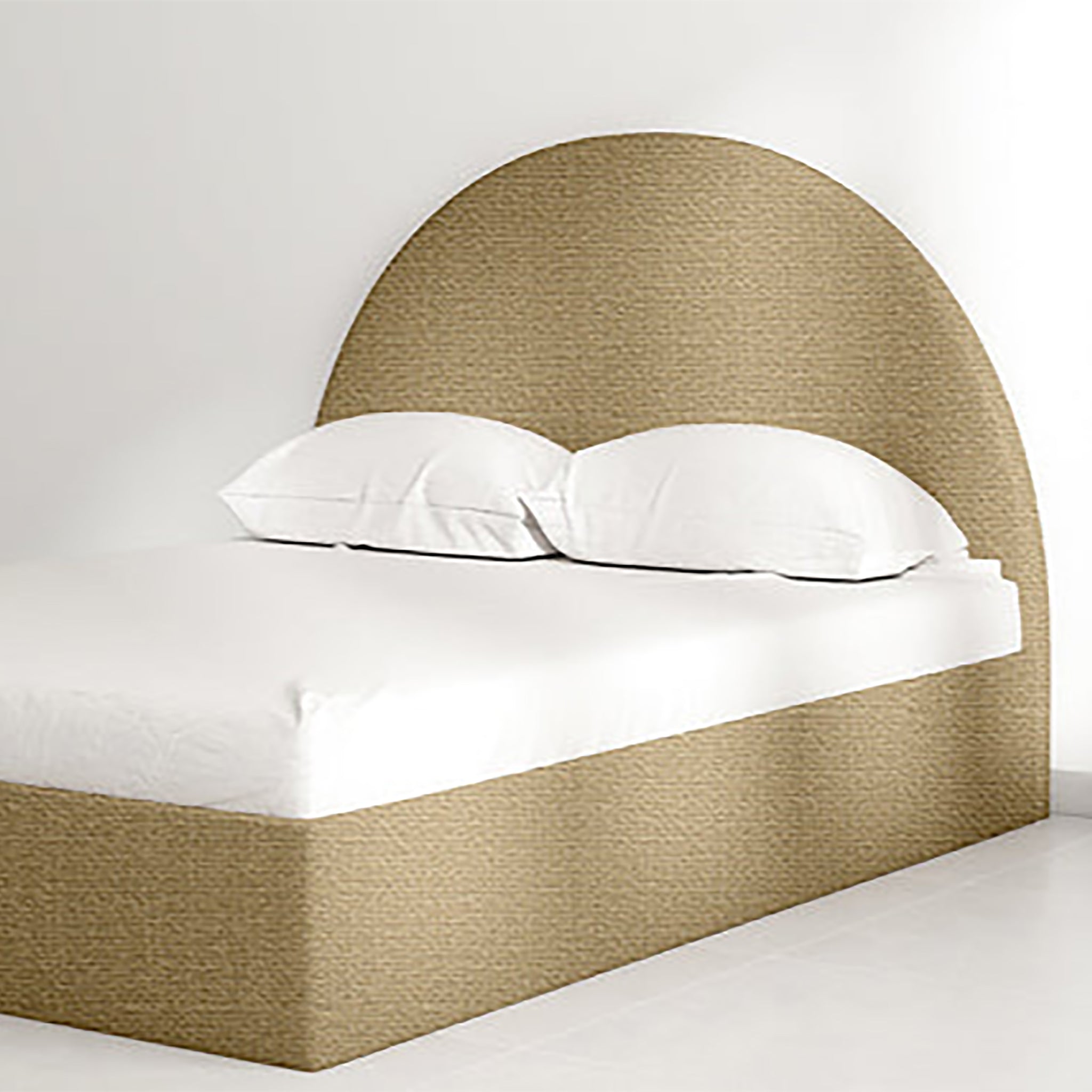 The Archie Bed with a luxurious curved headboard, ideal for master bedrooms.