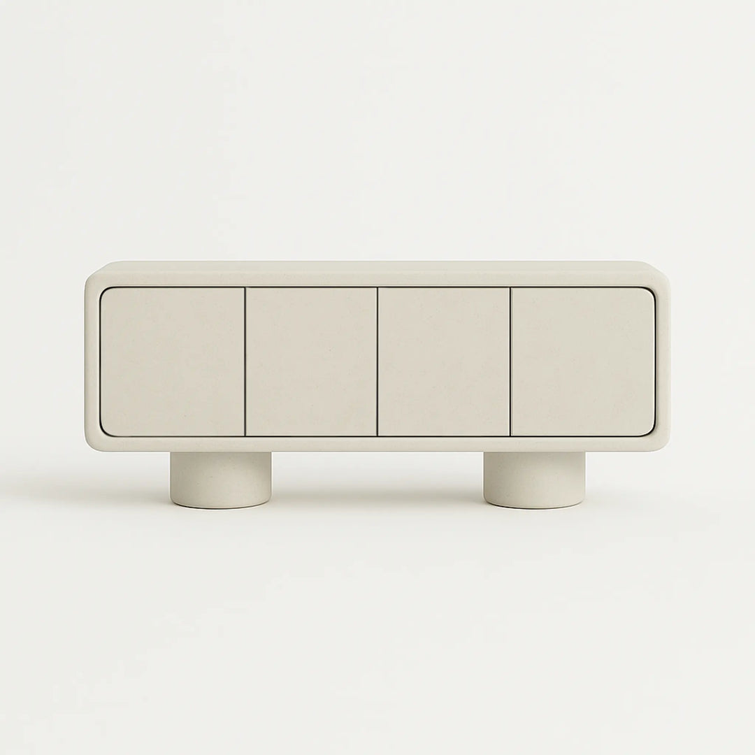 Stylish Microplaster sideboard cabinet displayed against a neutral grey background.