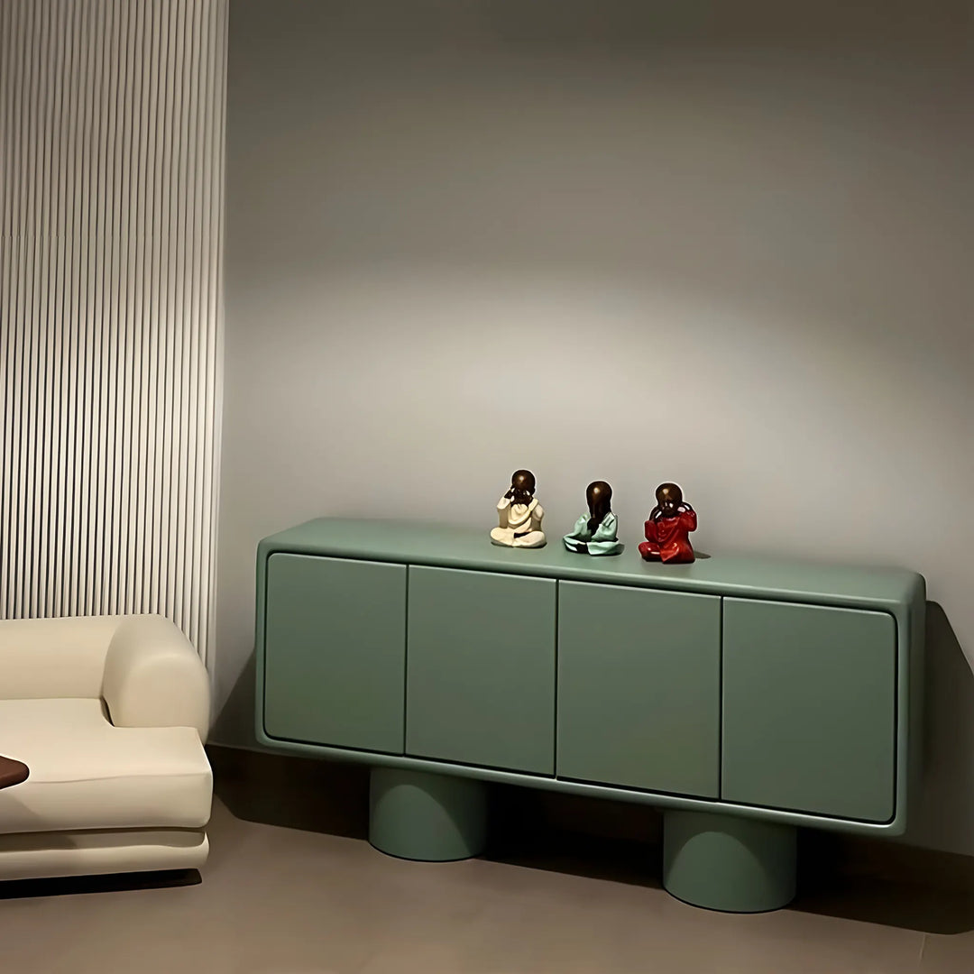 The Barb sideboard with a Microplaster finish, ideal for organizing and decorating living areas.