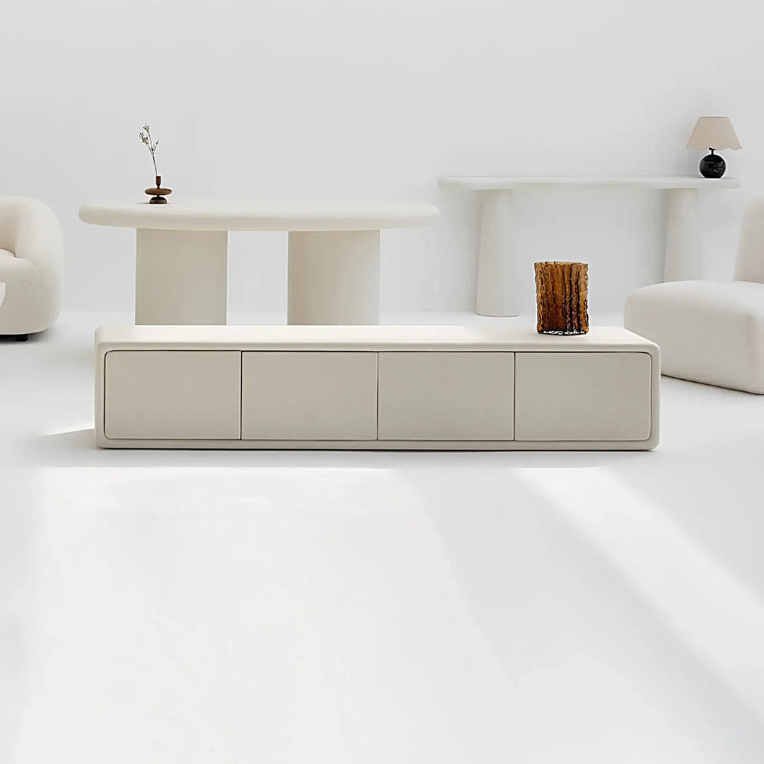 Compact TV unit low height, ideal for cozy apartments and modern homes.