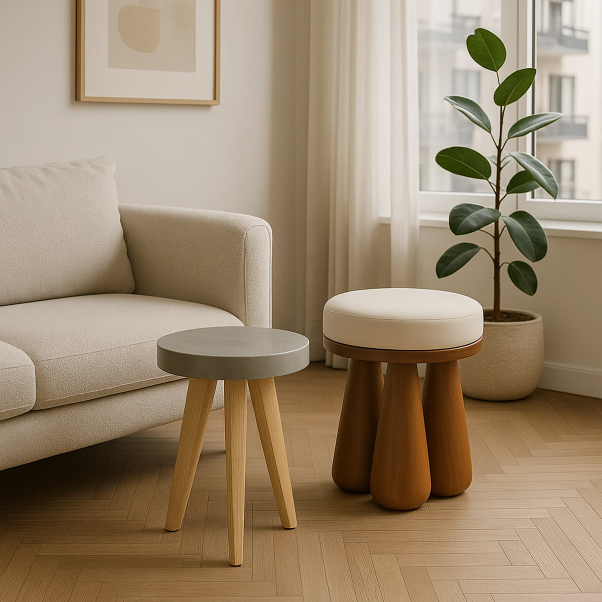 Modern Stool Collection The Blair Upholstered Modern Stool-Stuning & Luxurious – Klekktic