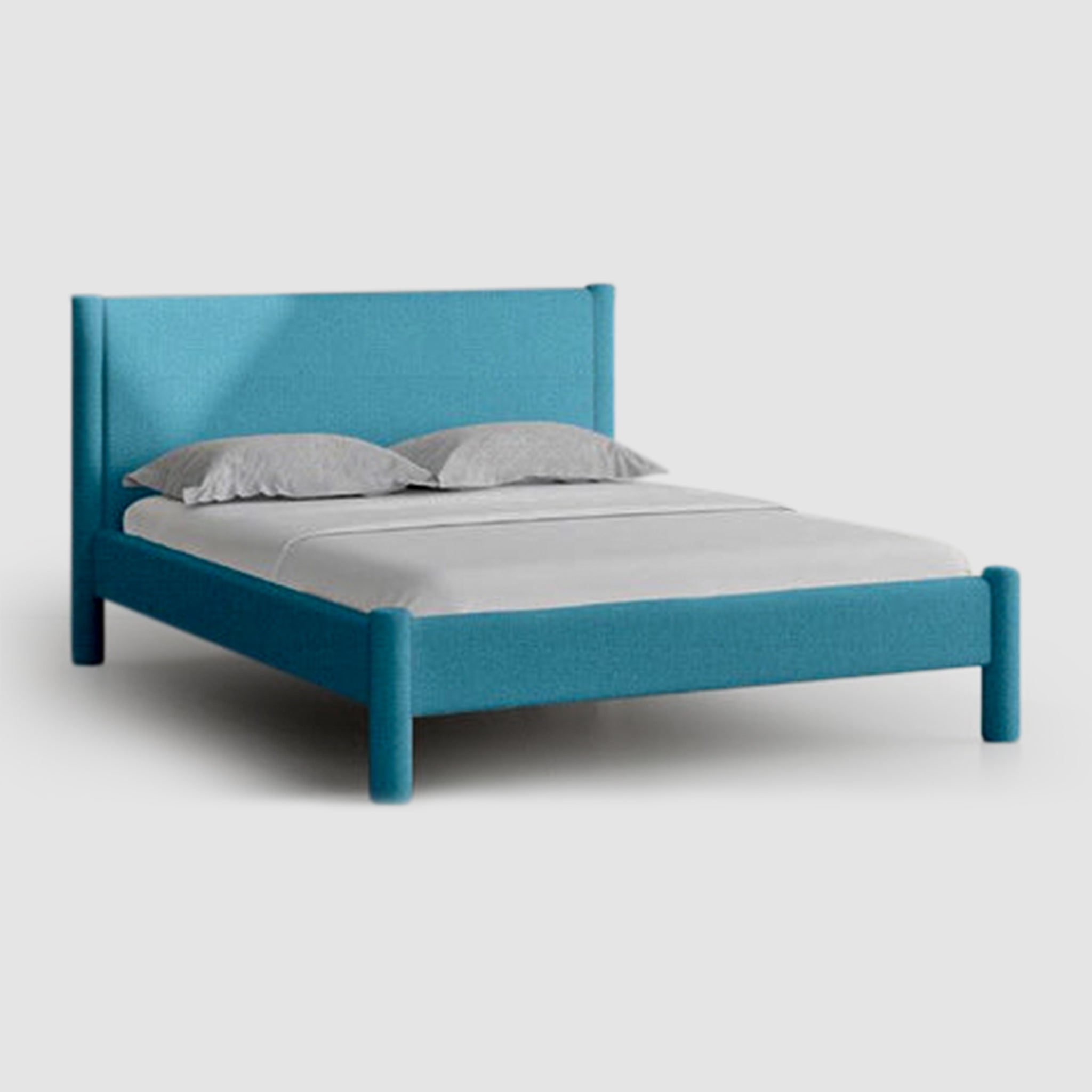 Stylish Carrie Bed in bright blue, perfect for contemporary bedroom settings.