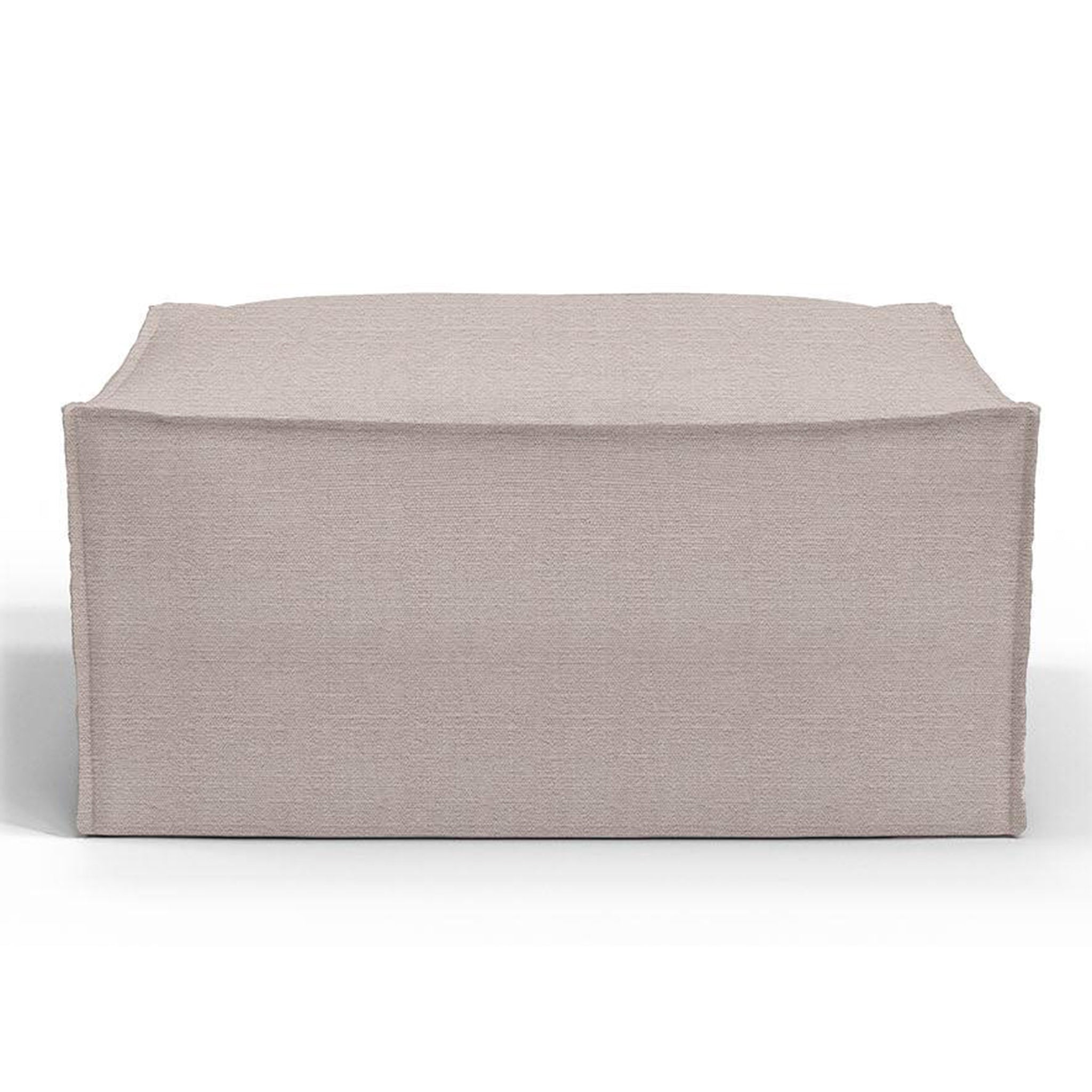 Mauve ottoman with a sleek, contemporary design, ideal for complementing any modern living room or lounge setup.