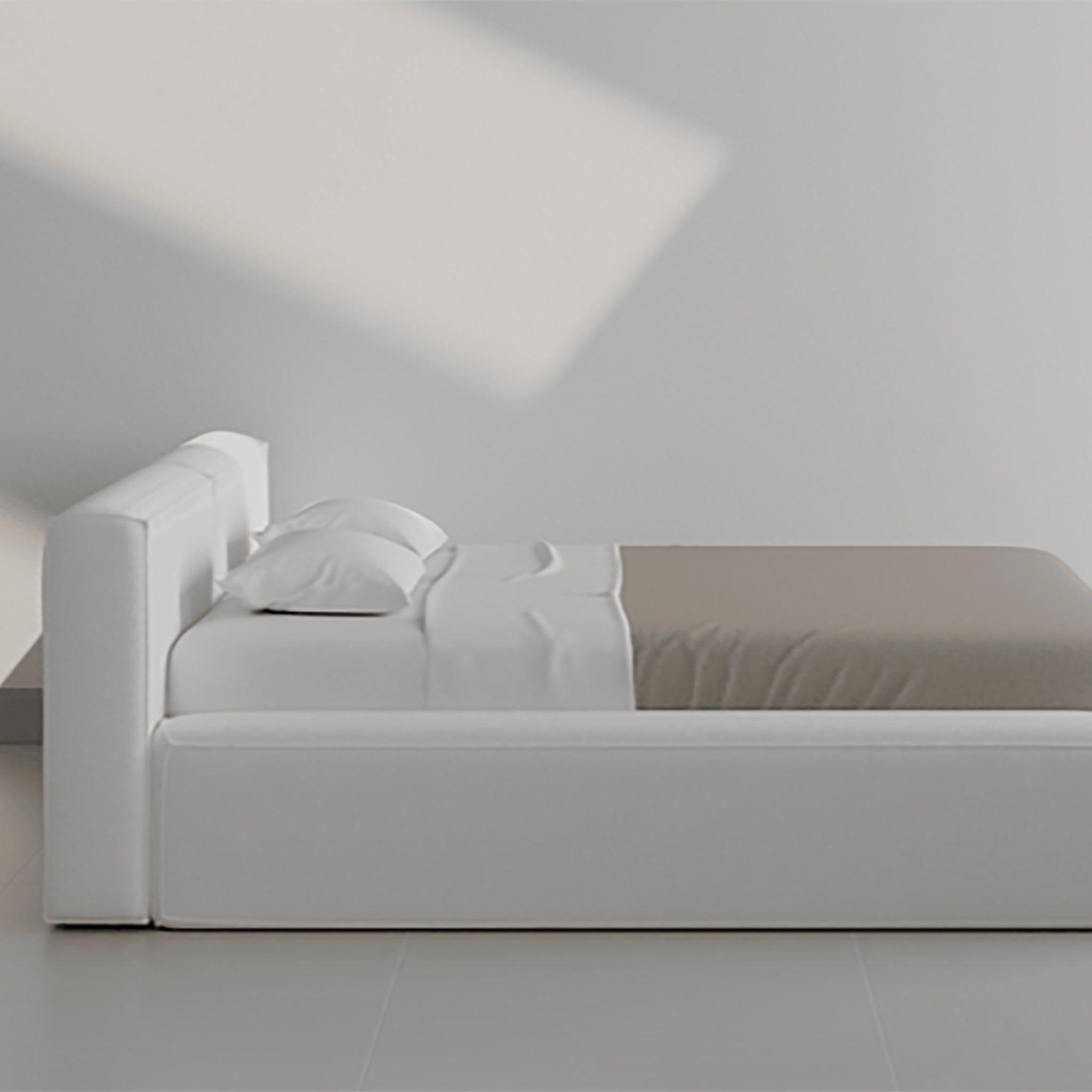 Compact Derrel bed in a relaxed style. Perfect for smaller bedrooms.