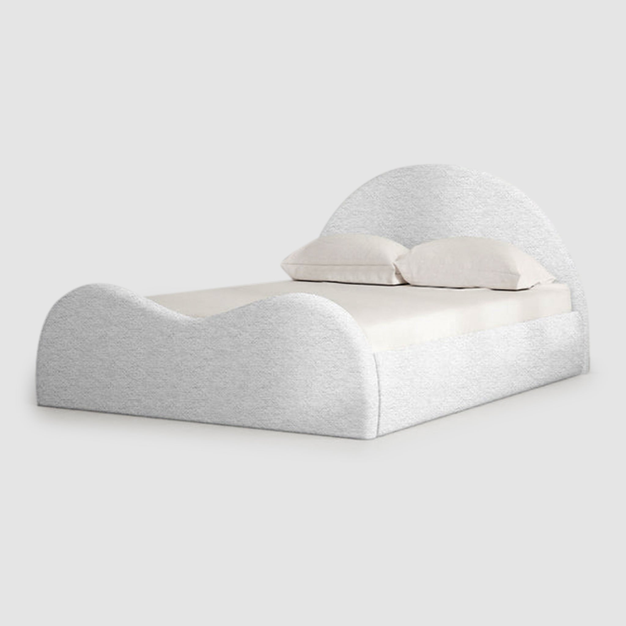 Sleek silver The Dolly Bed with a modern curved design