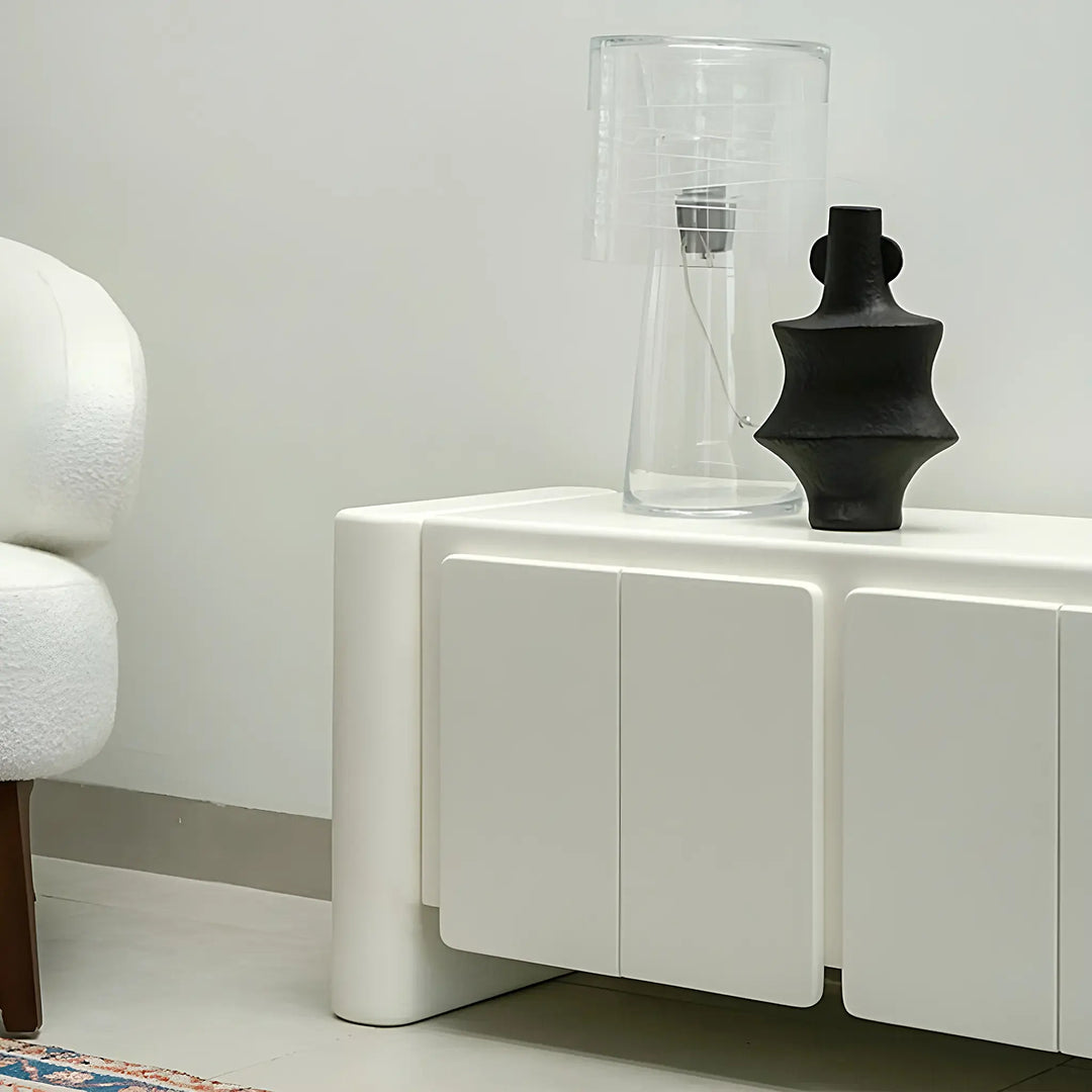 The Dustin corner TV stand, enhancing the aesthetics of cozy apartment living.