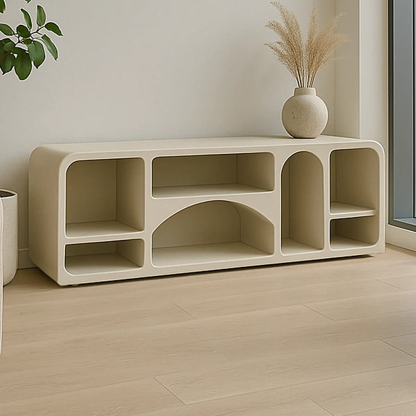 TV wall unit with storage creating a statement in a modern home entertainment area