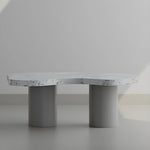 Load image into Gallery viewer, Styled in a modern Dubai living room, The Eliza Coffee Table serves as a luxe focal point – a stunning marble coffee table Dubai interior lovers crave.
