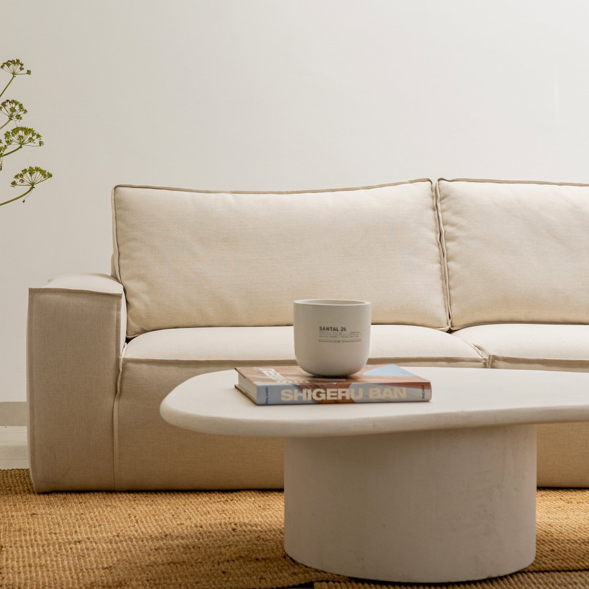 Luxury Gavin Sofa styled in a contemporary living room with bold accent pieces.
