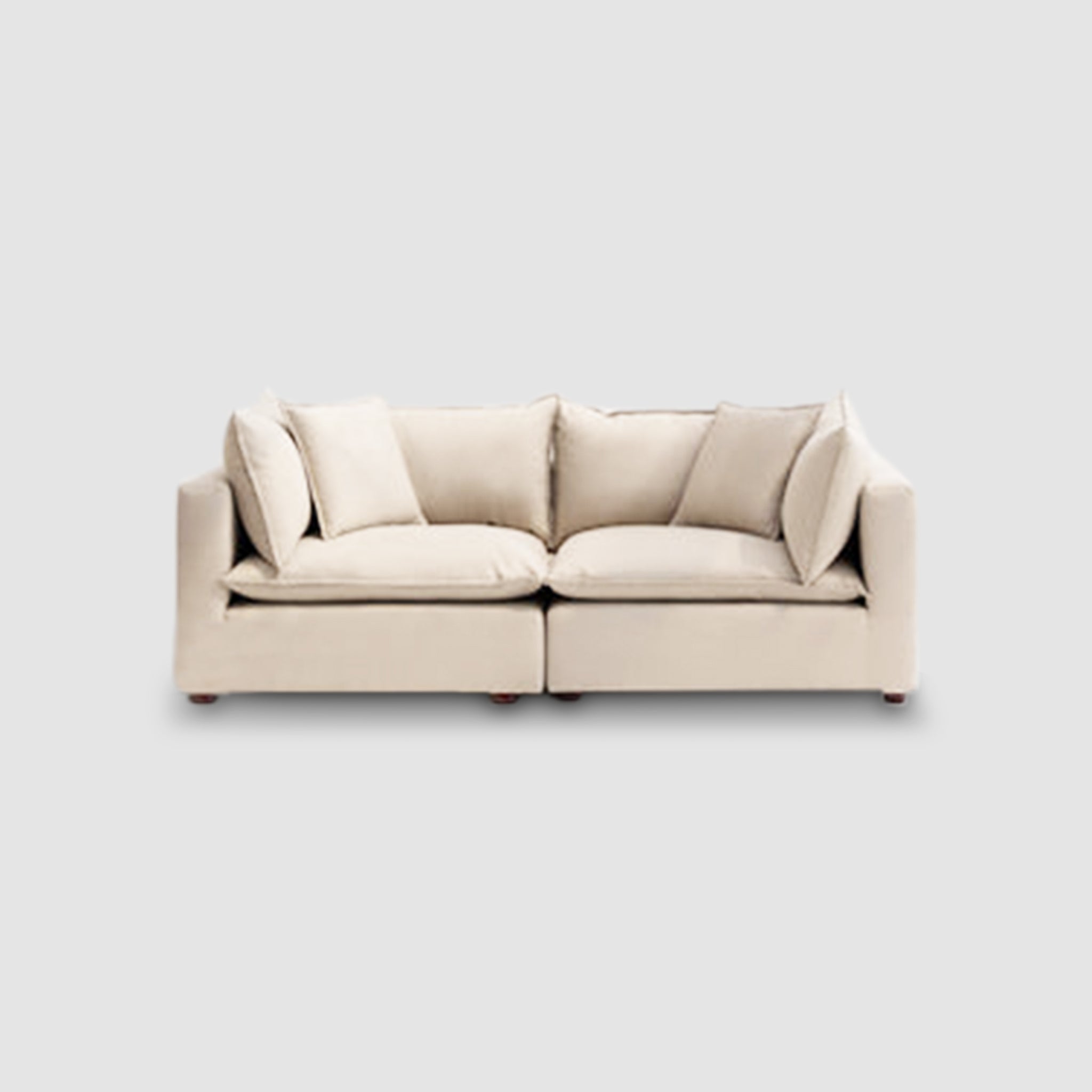 Beige loveseat sofa with plush cushions, ideal for small living spaces and modern home decor.buy luxurious sofa