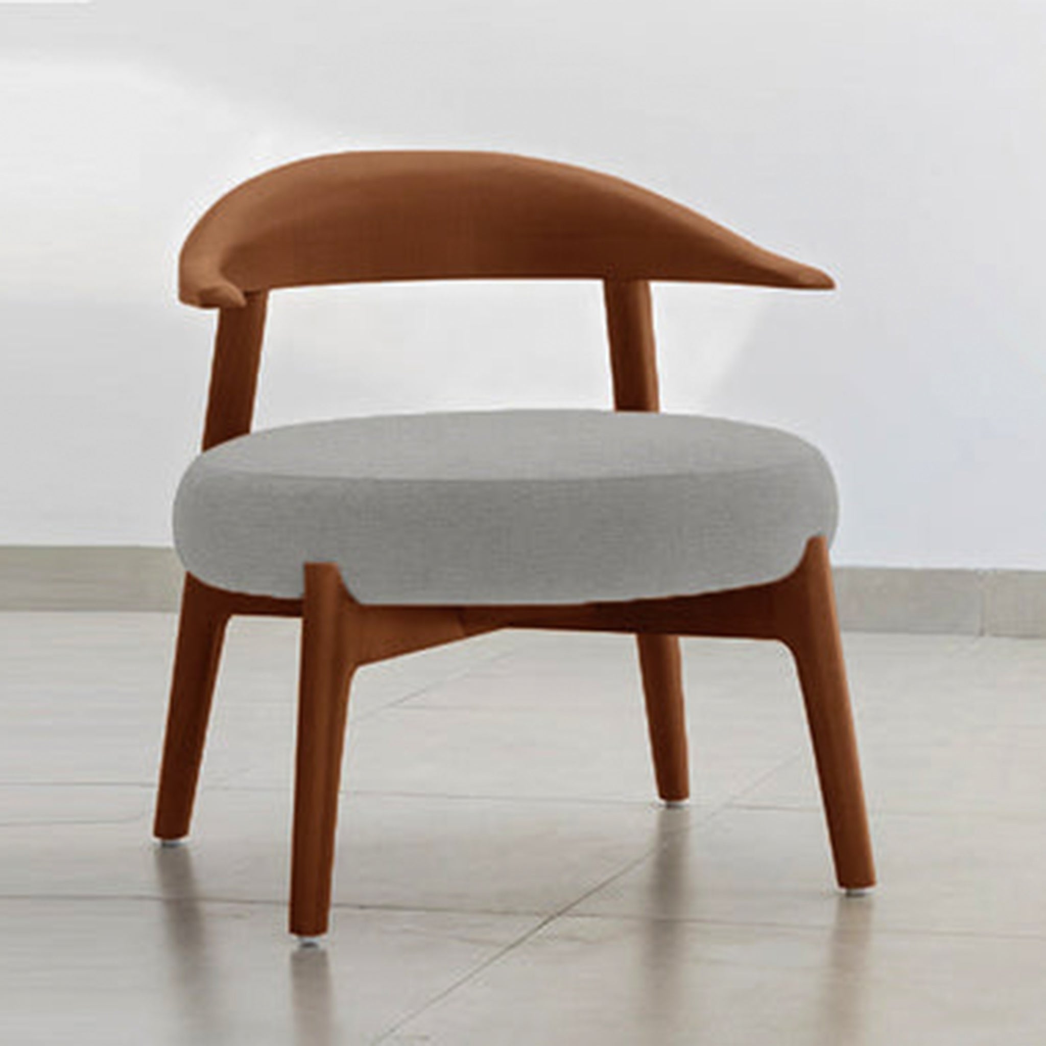 "The Hyde Accent Chair with sleek wooden backrest and plush seating"