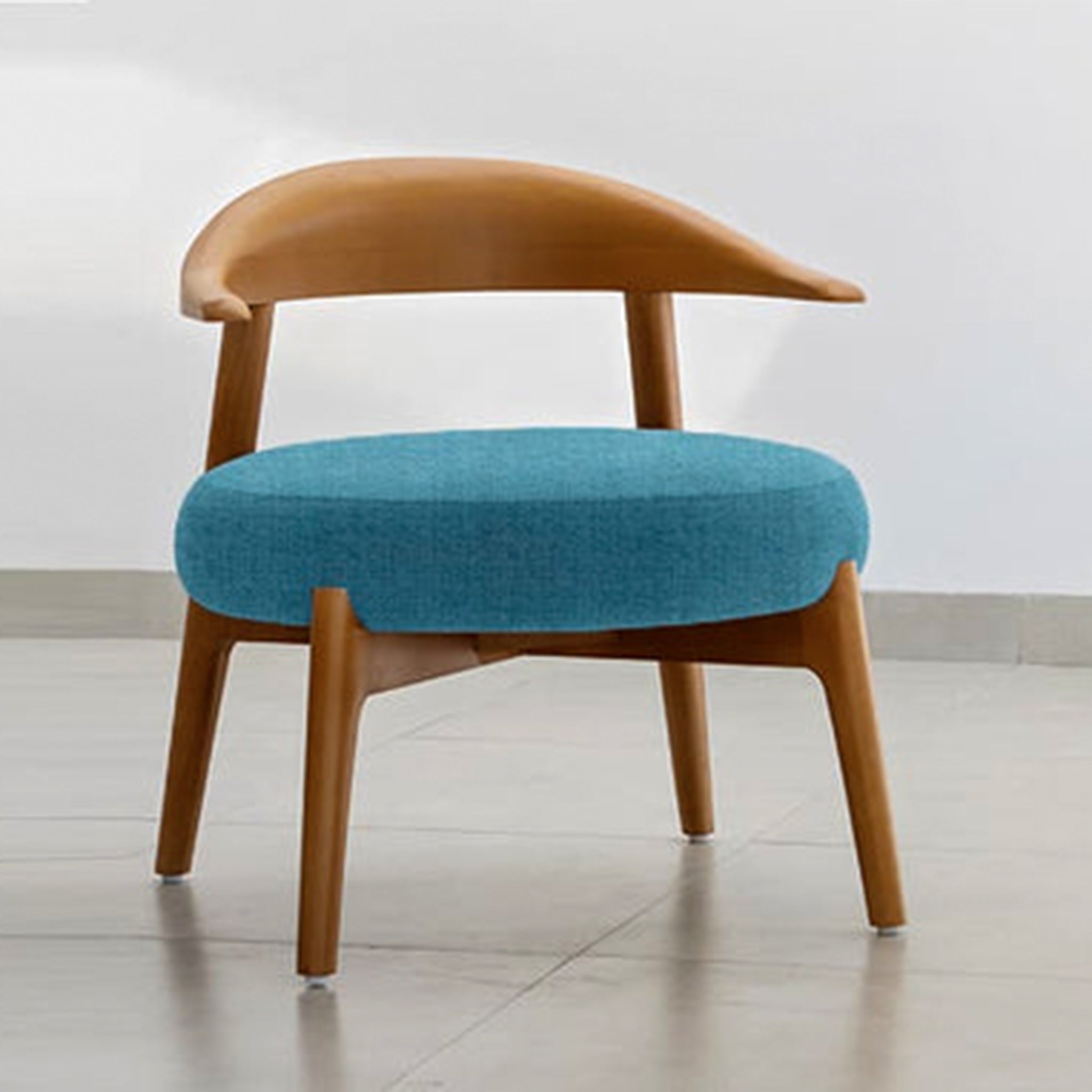 "Modern and elegant Hyde Accent Chair with blue fabric seat"