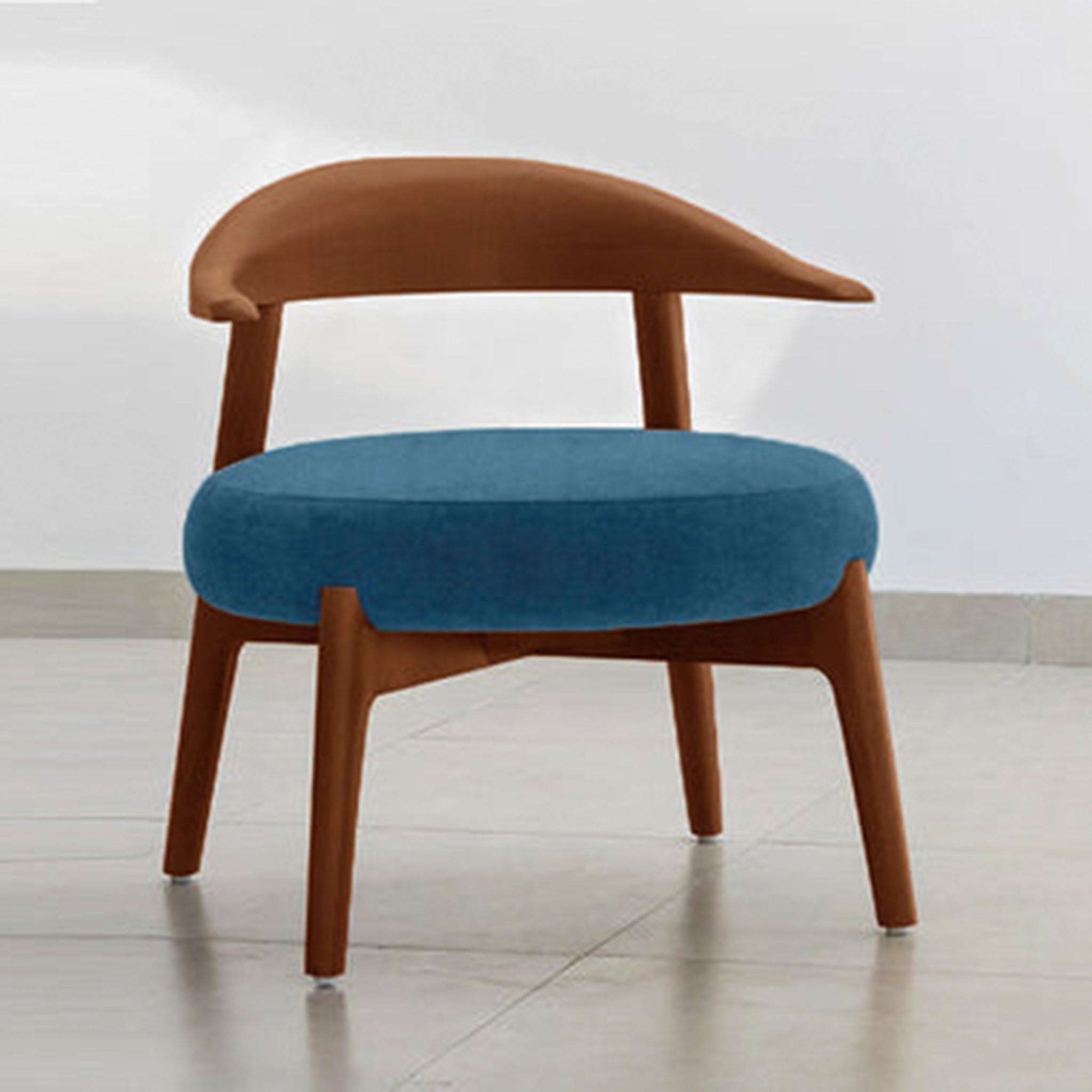 "Modern and sophisticated Hyde Accent Chair with blue upholstery"