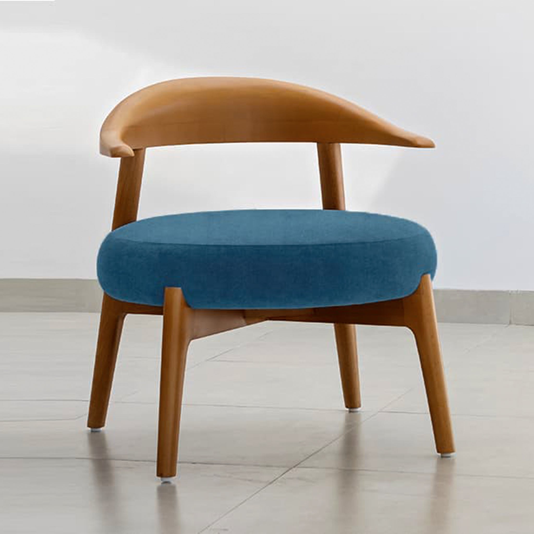 "The Hyde Accent Chair with a unique wooden design and cushioned seat"