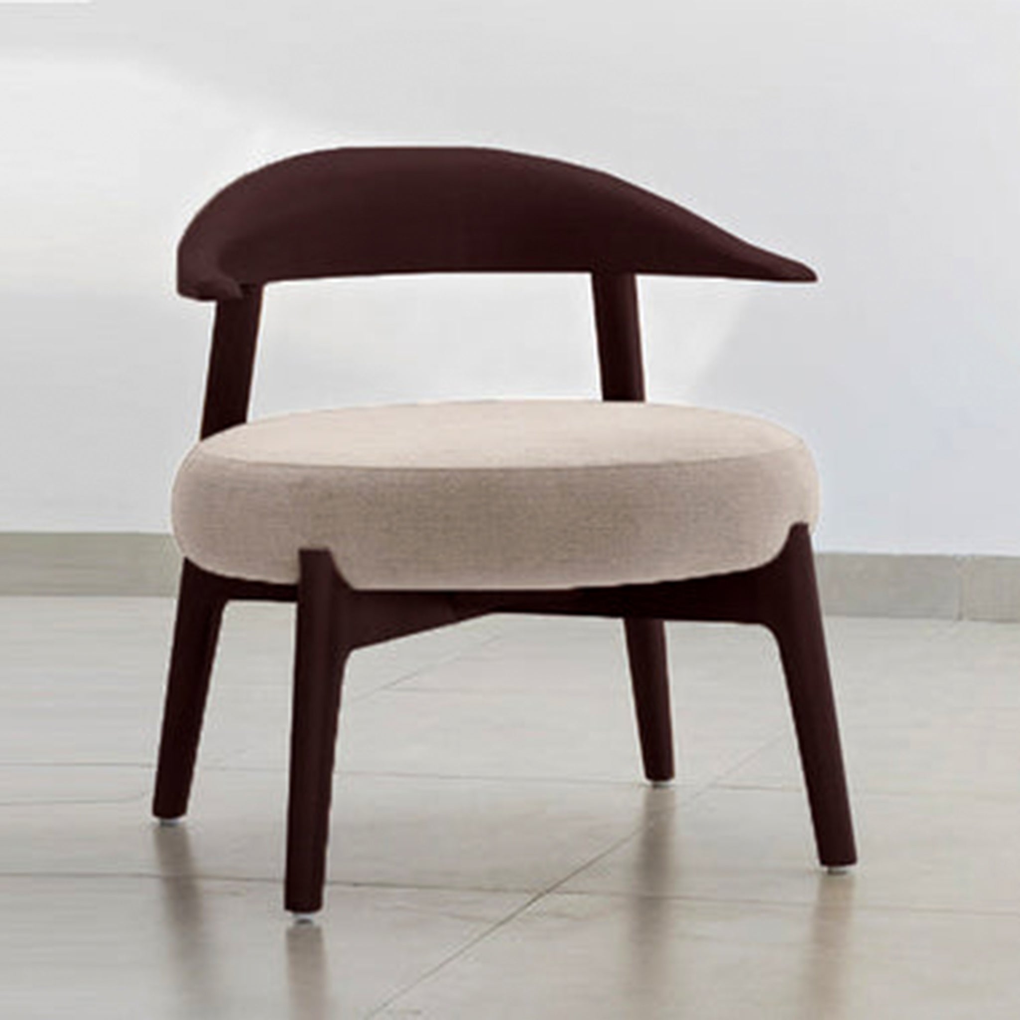 "Modern Hyde Accent Chair with elegant wooden curves"