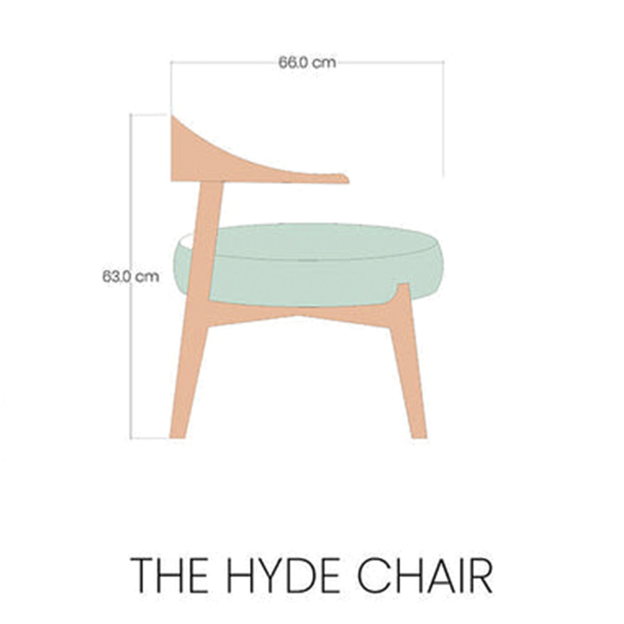 "The Hyde Accent Chair's stylish wooden frame and comfortable fabric seat"