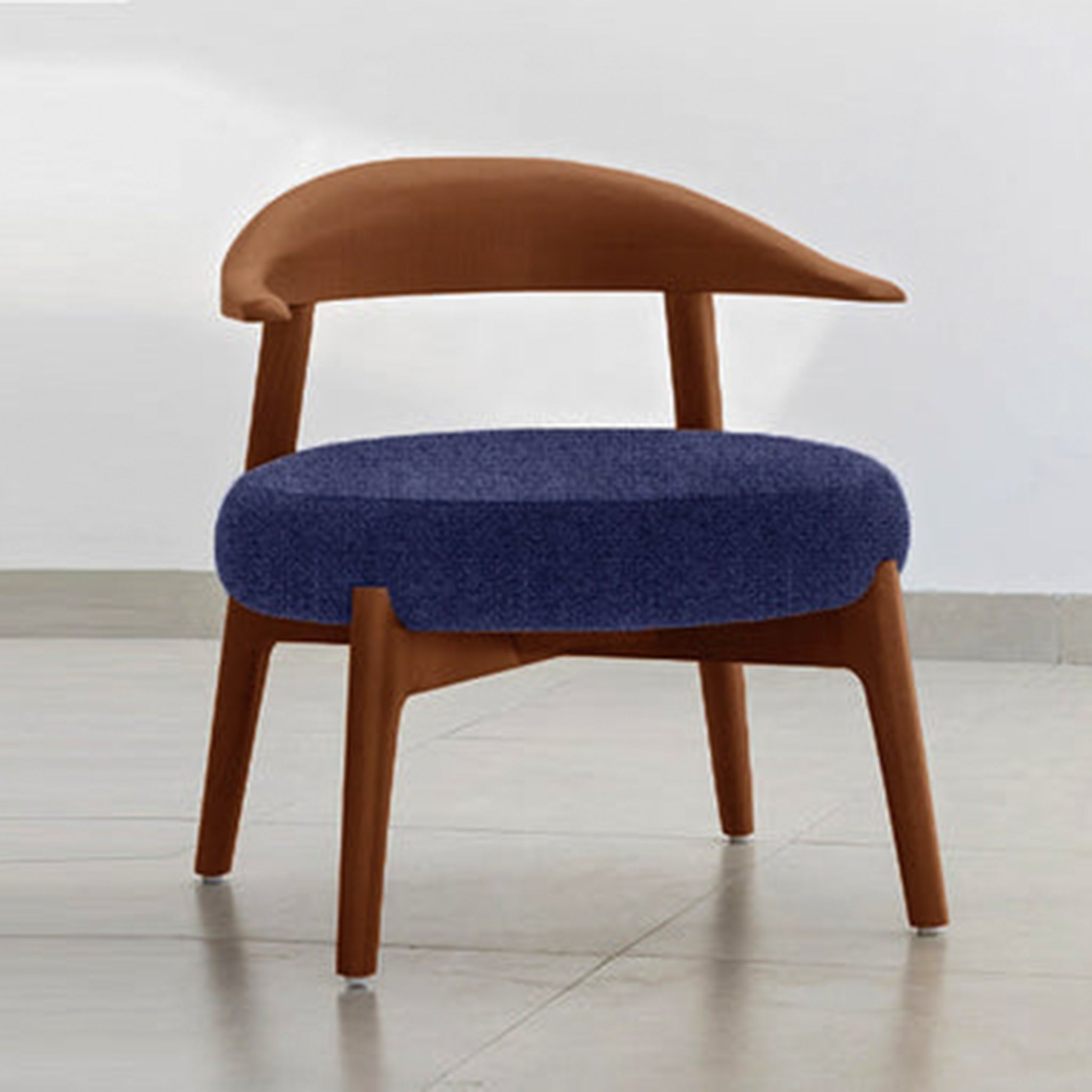 "Modern and cozy Hyde Accent Chair with blue fabric seat"