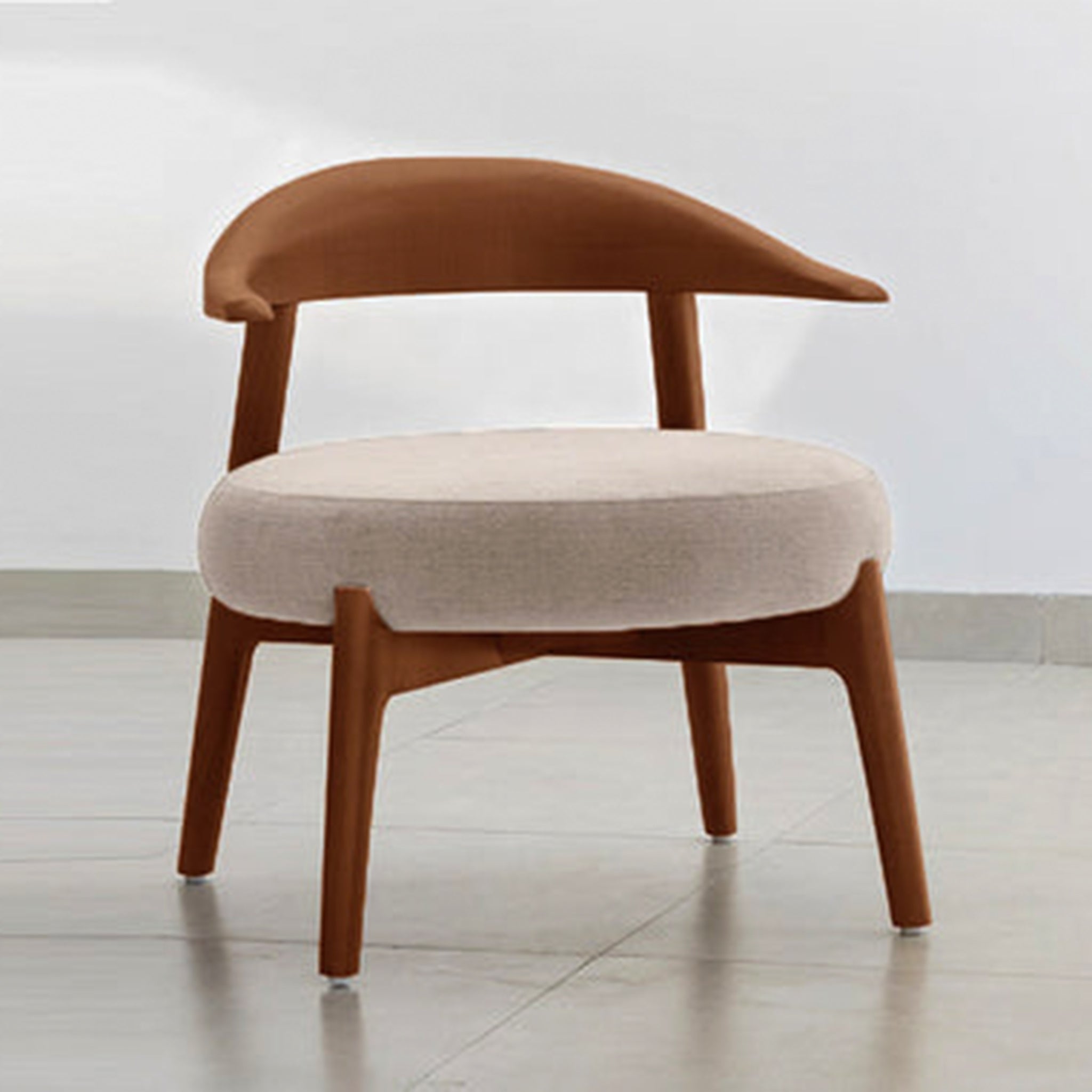 "The Hyde Accent Chair with sleek wooden design and comfortable fabric"
