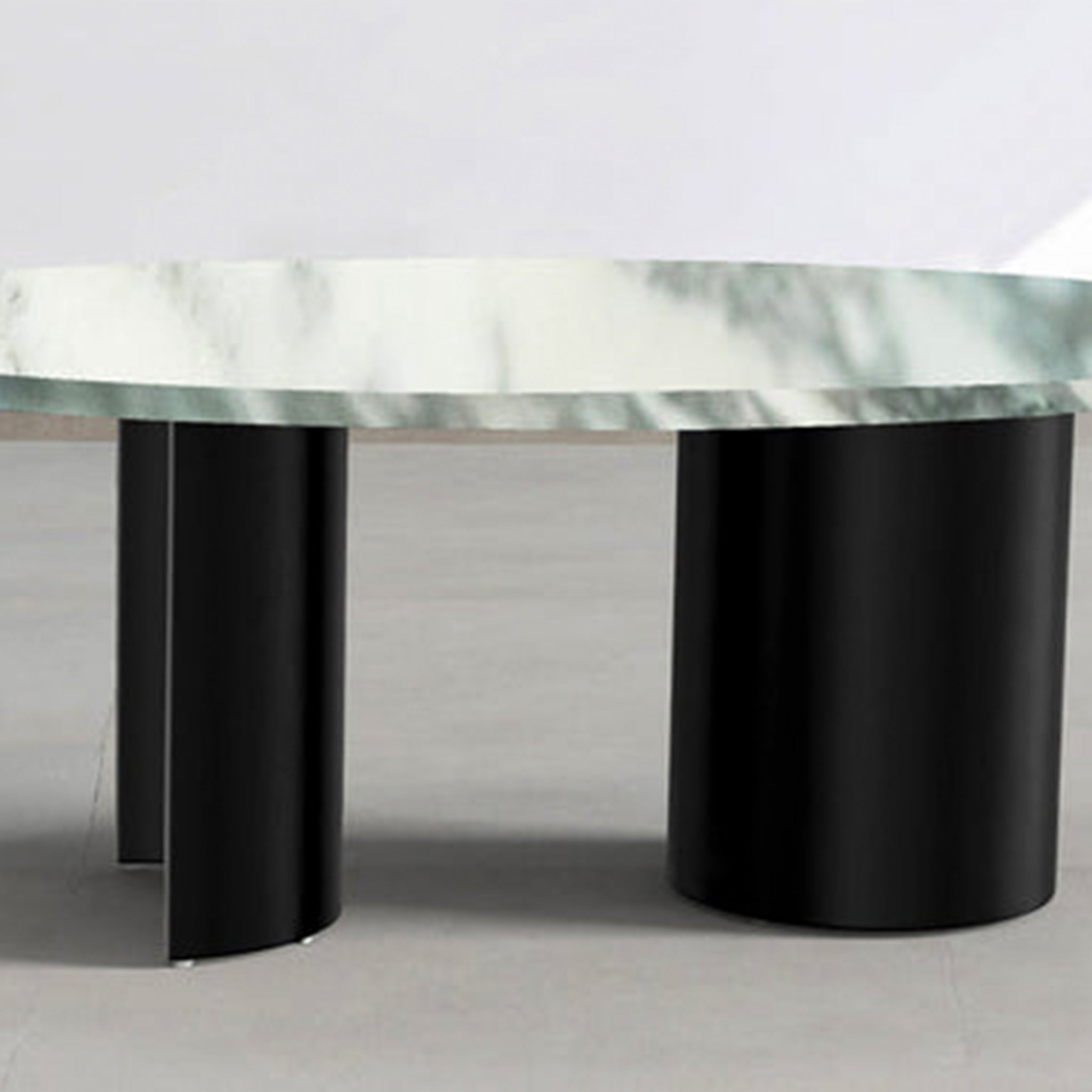 Living Room Decor: Add a touch of elegance with this round marble coffee table.