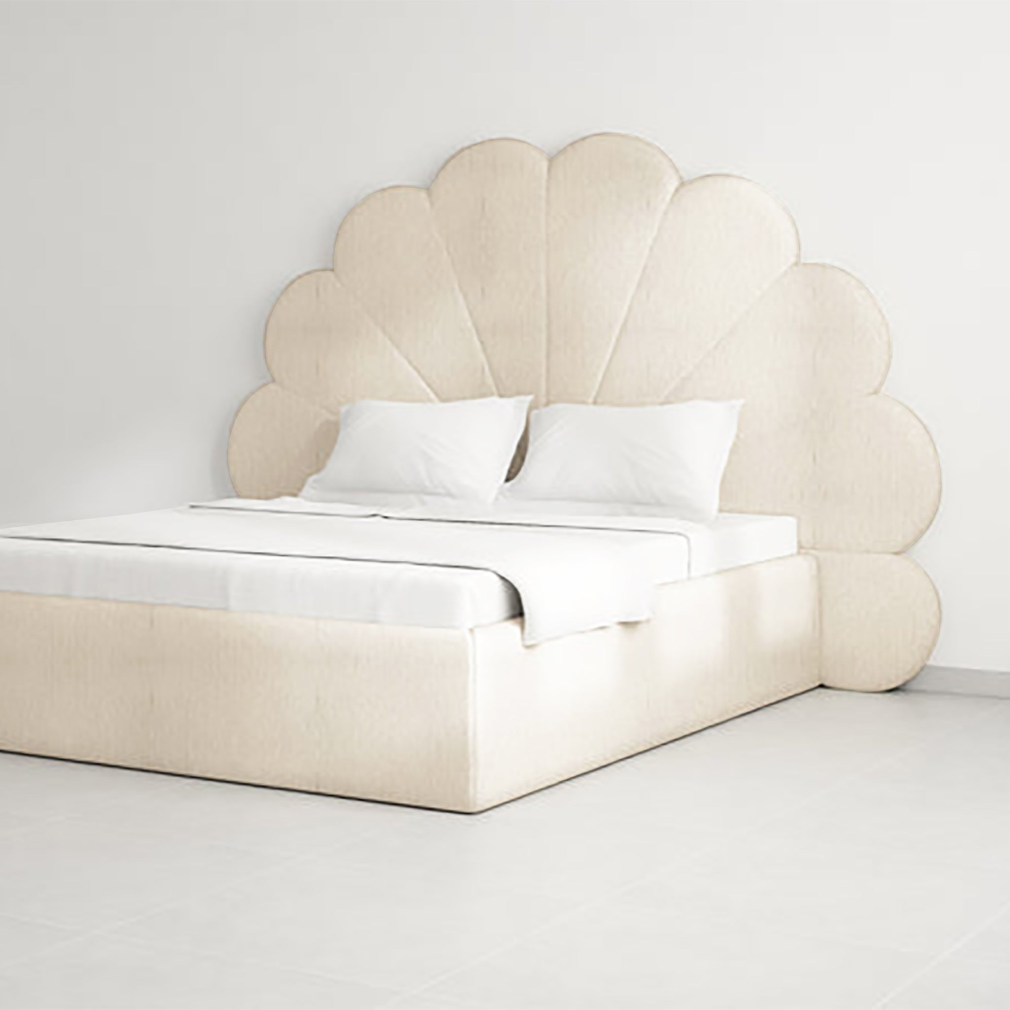 Contemporary Kyle Bed with elegant curved headboard