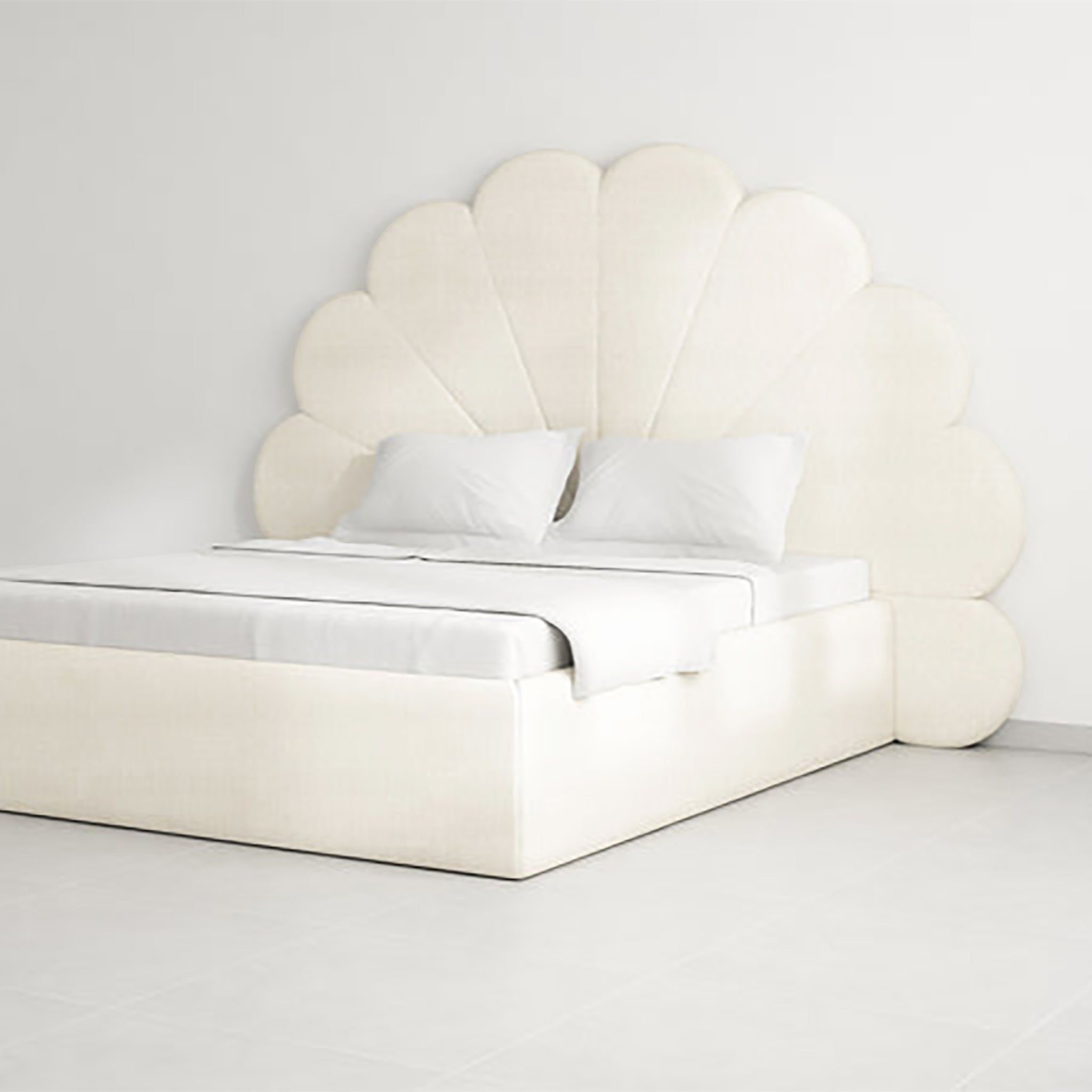 Elegant and comfortable Kyle Bed with velvet headboard