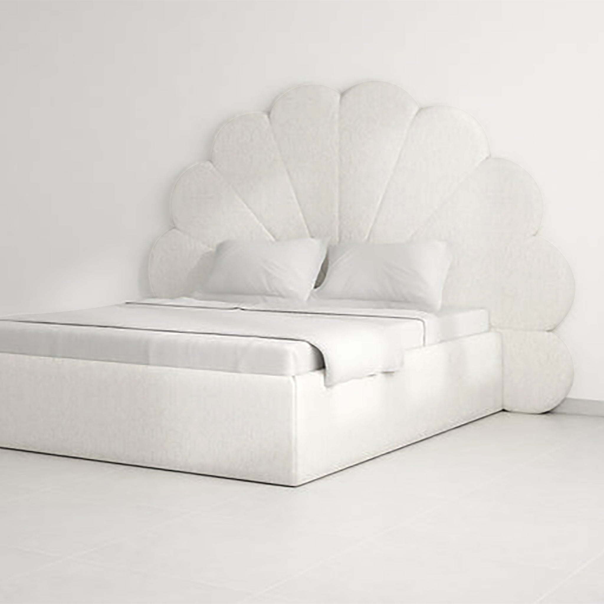 Elegant and tranquil Kyle Bed with ocean wave design