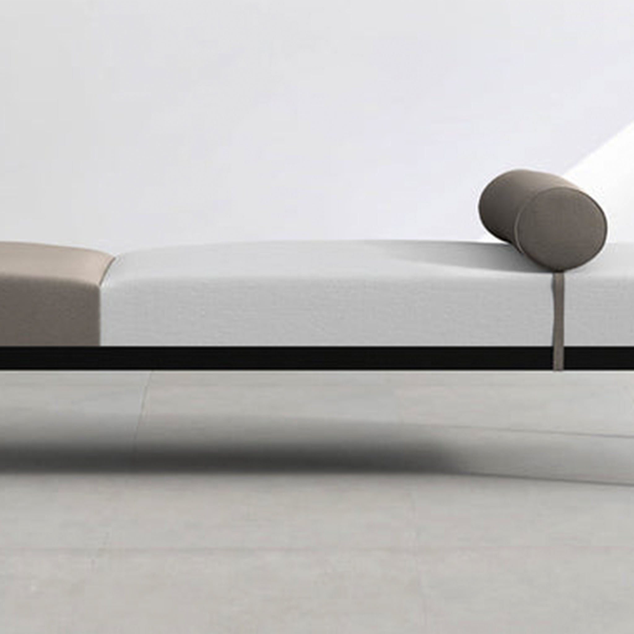 Side angle of The Rodman Day Bed with modern upholstery.