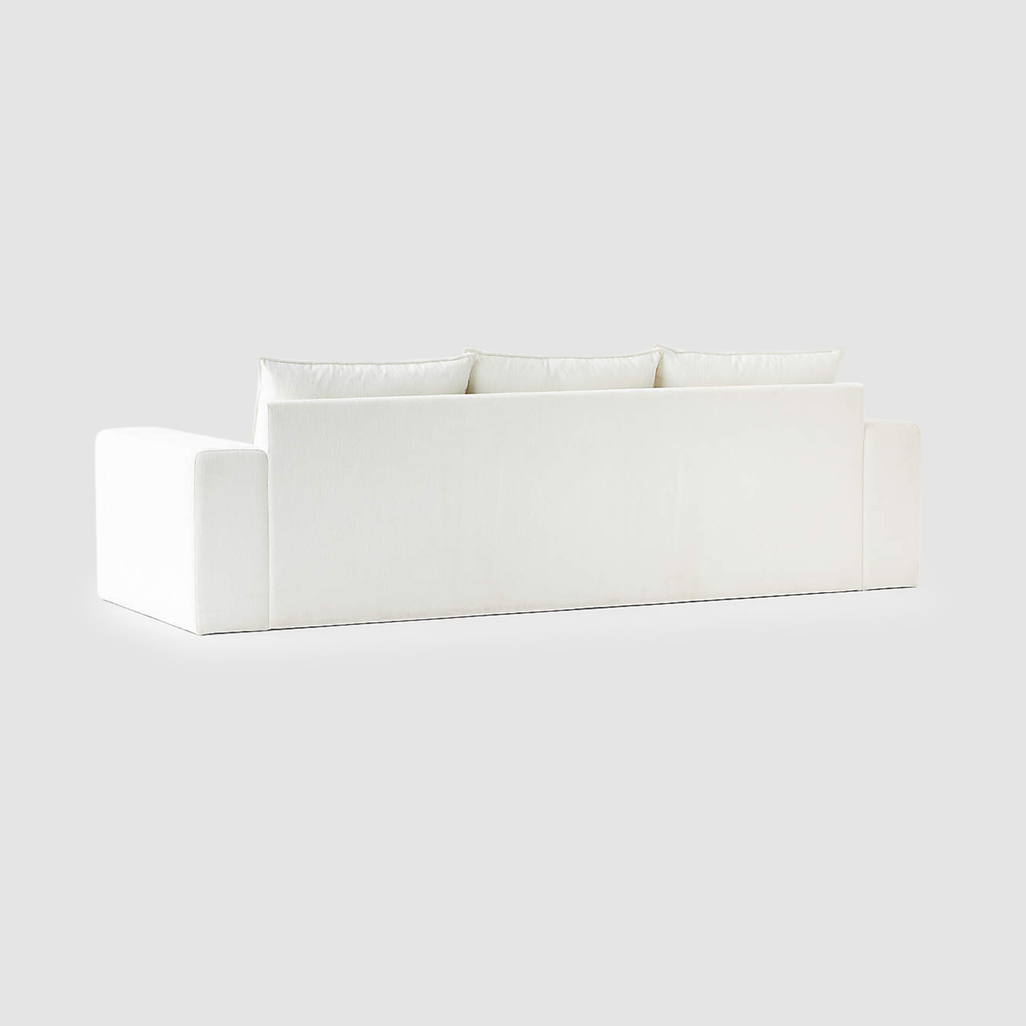 Back view of modern minimalist white Sylvia sofa with plush cushions and sleek design for a stylish living room -Buy Modern Sofas in Dubai