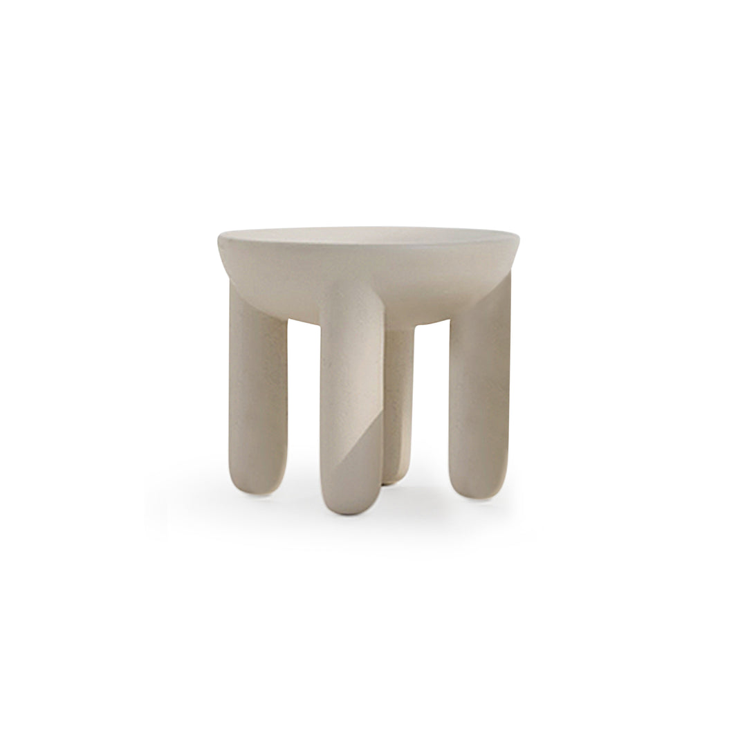 Minimalist circle coffee table in microplaster finish, product image