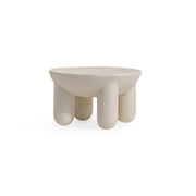 The Signe Coffee Table (Medium) features a sleek white round design, perfect for modern living spaces.