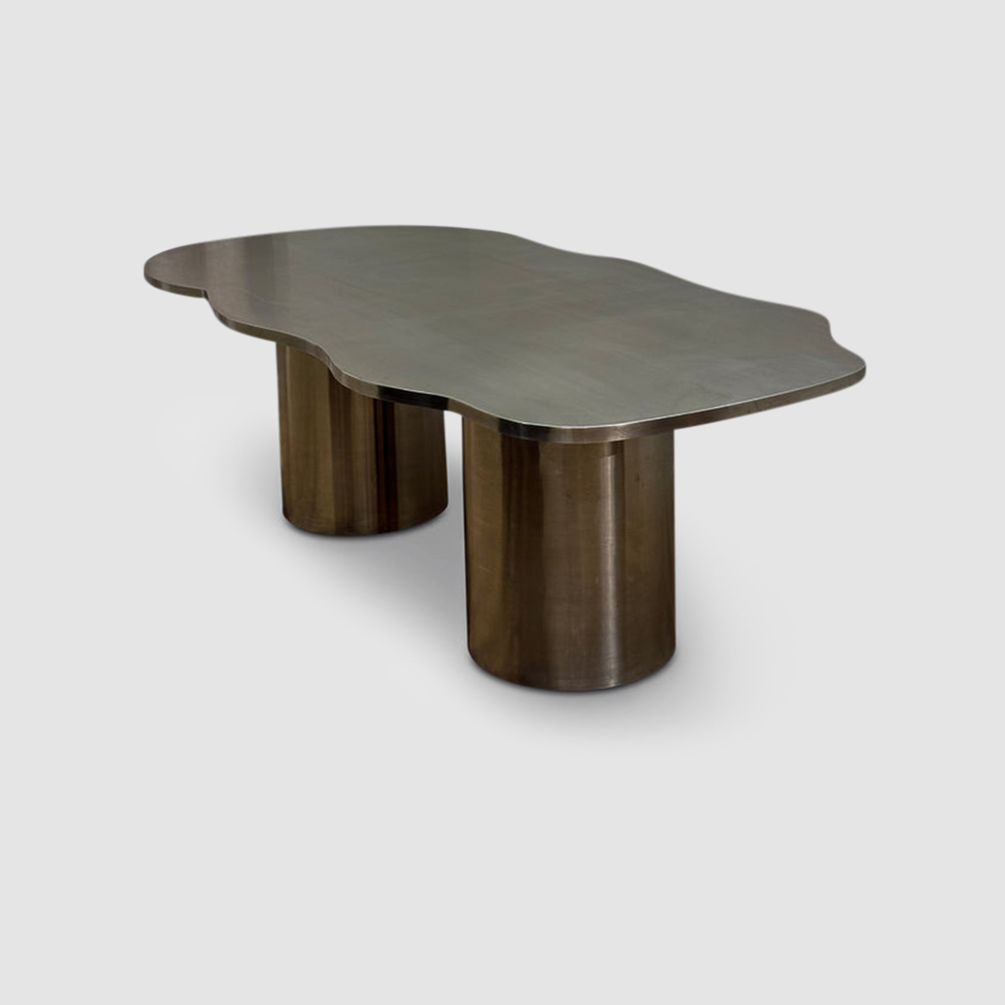 Modern curvy dining table in steel with a unique and elegant design