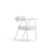 The Wanda white dining chair with a sleek design, perfect for modern dining spaces.
