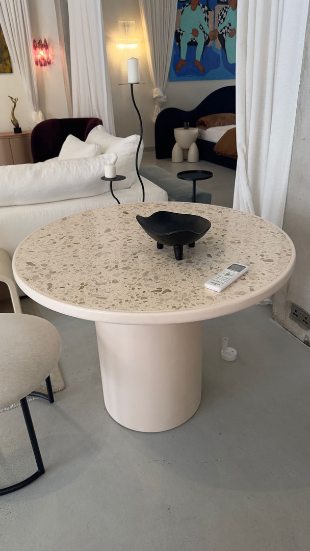 The Marx Dining Table in Microplaster with Terrazzo Top WHS